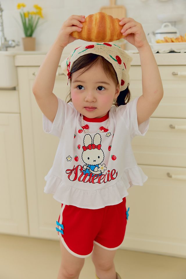 Sera - Korean Children Fashion - #magicofchildhood - Strawberry Frill Tee - 5