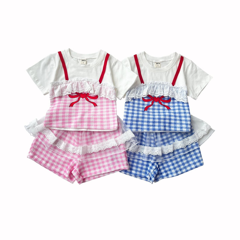 Sera - Korean Children Fashion - #magicofchildhood - Check Ribbon Set - 11