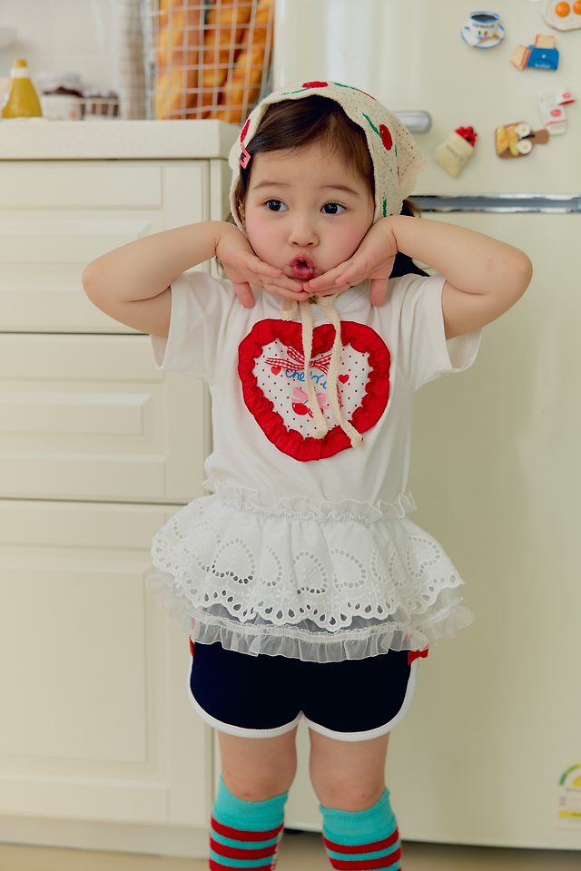 Sera - Korean Children Fashion - #magicofchildhood - Cherry Dot Tee - 4