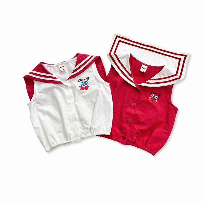 Sera - Korean Children Fashion - #minifashionista - Sailor Cherry Blouse - 11