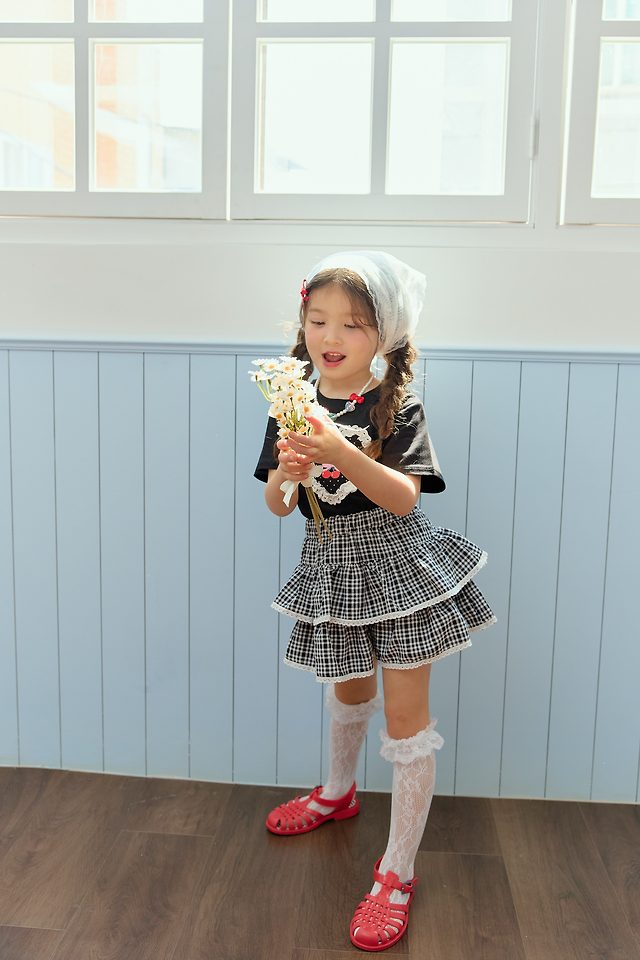 Sera - Korean Children Fashion - #minifashionista - Check Tiered Skort - 3