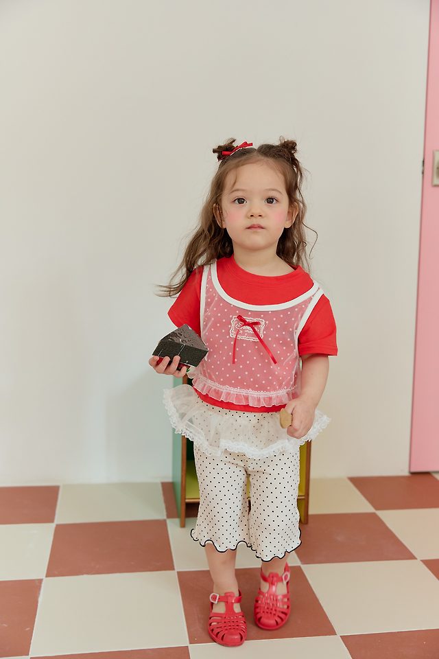Sera - Korean Children Fashion - #prettylittlegirls - Dot Mesh Layered Tee - 3