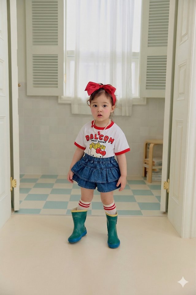 Sera - Korean Children Fashion - #prettylittlegirls - Denim Frill Skort - 3