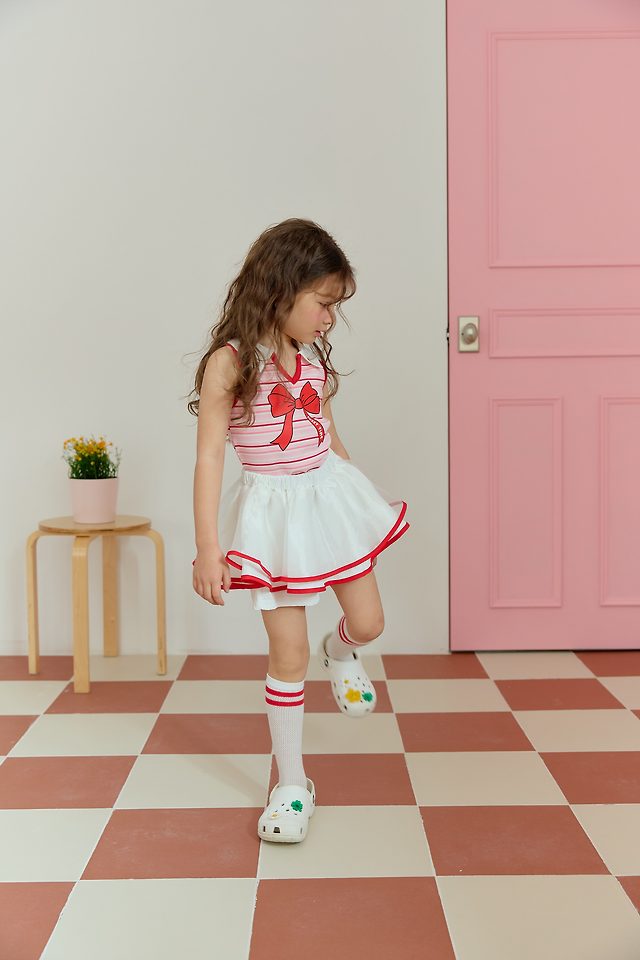 Sera - Korean Children Fashion - #toddlerclothing - Collar Ribbon Sleeveless Top - 4