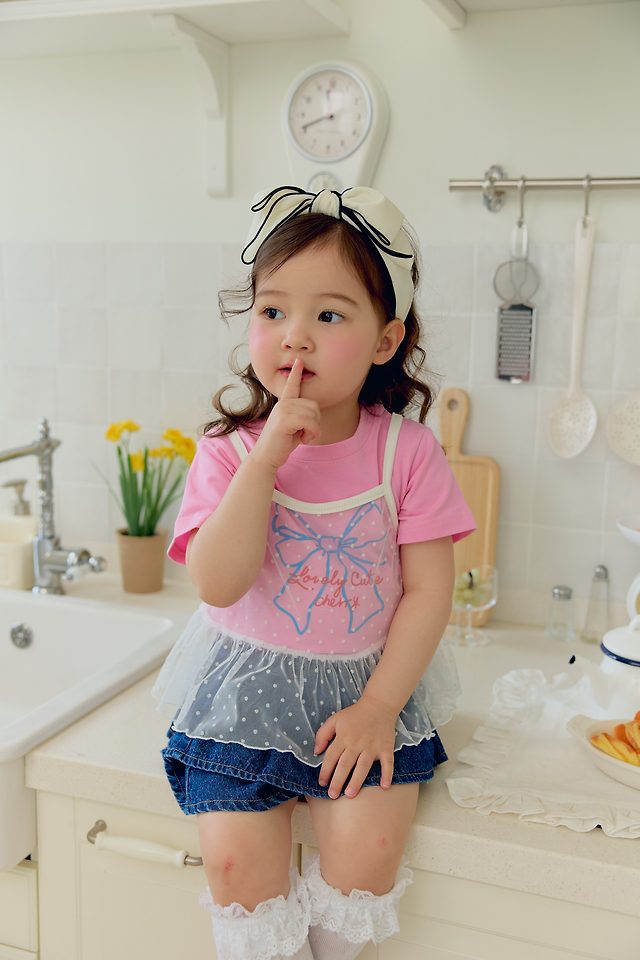 Sera - Korean Children Fashion - #todddlerfashion - Sharar Ribbon Tee - 3