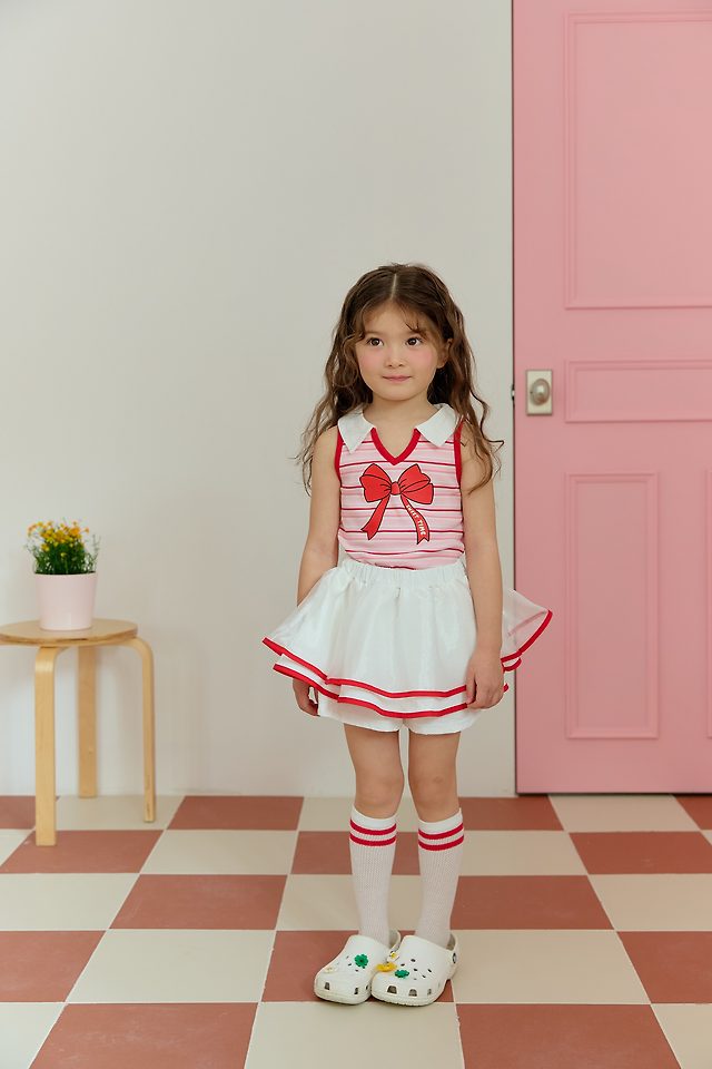 Sera - Korean Children Fashion - #toddlerclothing - Collar Ribbon Sleeveless Top - 3