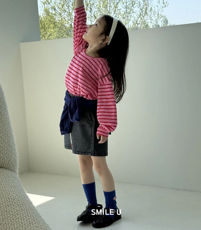 Smile U - Korean Children Fashion - #childofig - Summer String Denim Pants - 8