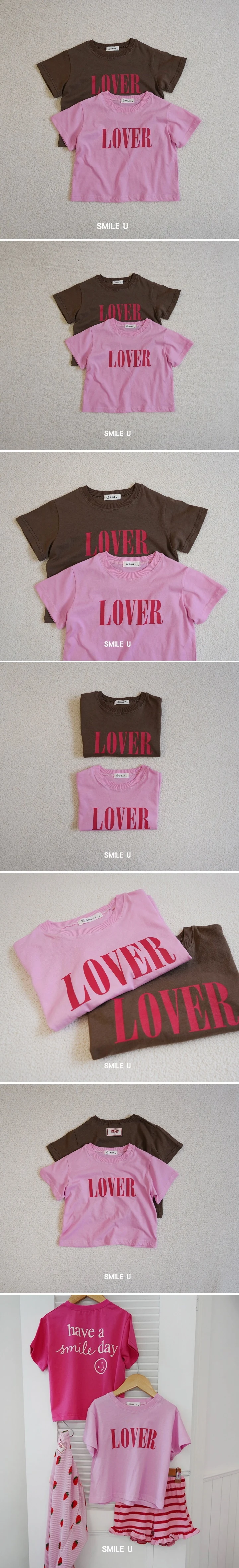 Smile U - Korean Children Fashion - #kidsshorts - Lover Tee - 2