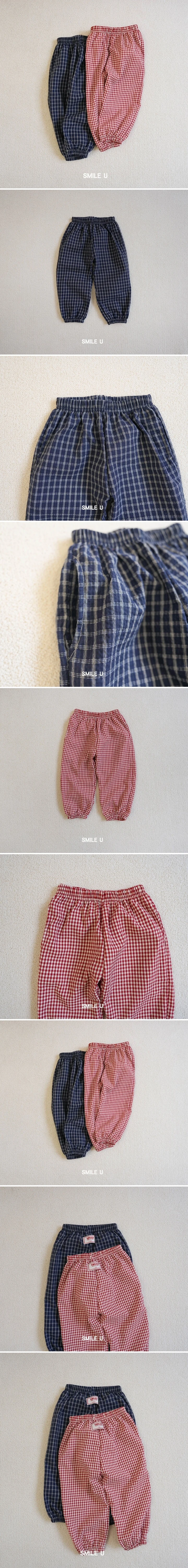 Smile U - Korean Children Fashion - #toddlerclothing - Check Jogger Pants - 2