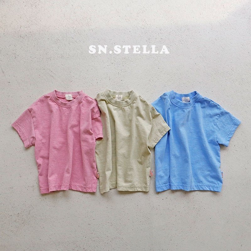 Sn.stella - Korean Children Fashion - #childrensboutique - Pigment Plain Tee