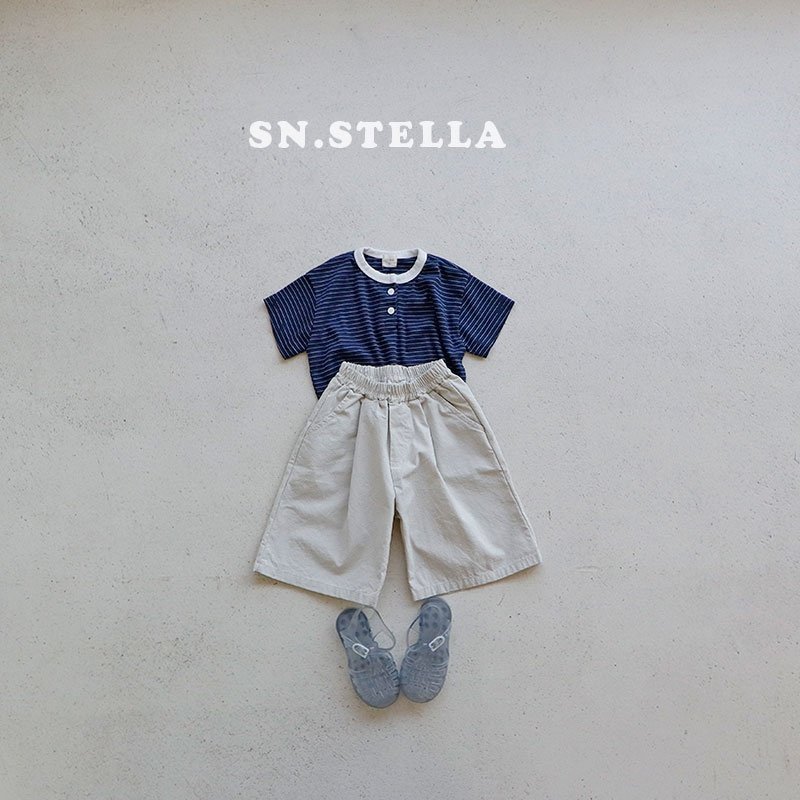 Sn.stella - Korean Children Fashion - #designkidswear - Rib Button Tee - 3