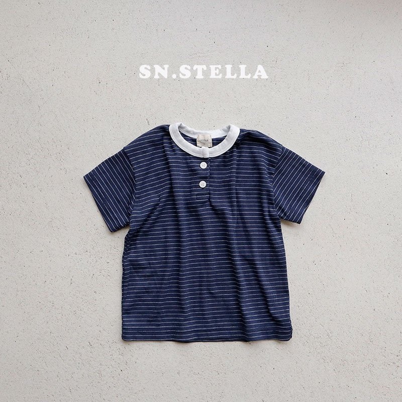 Sn.stella - Korean Children Fashion - #designkidswear - Rib Button Tee - 4