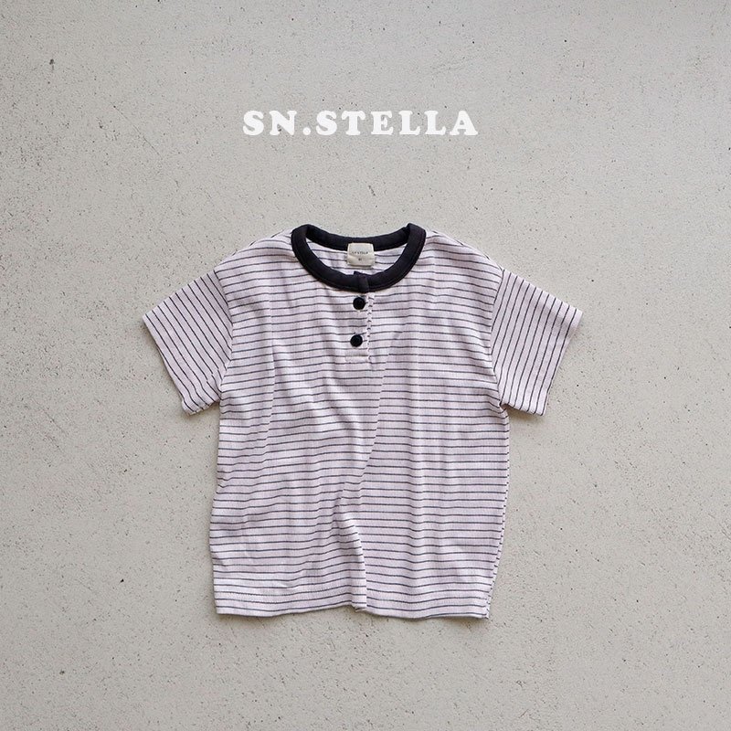 Sn.stella - Korean Children Fashion - #fashionkids - Rib Button Tee - 5