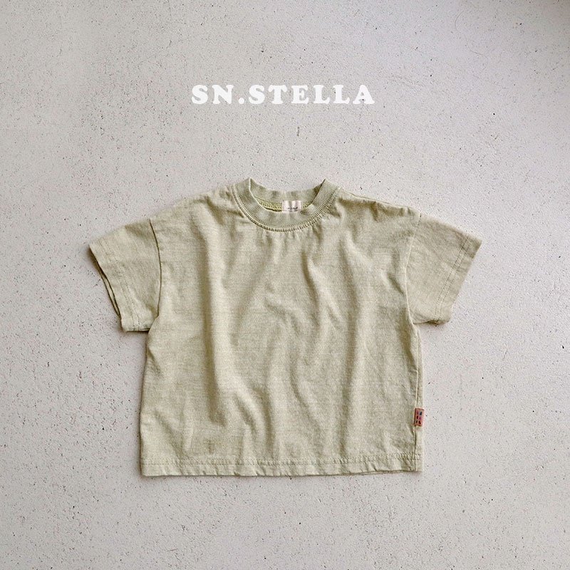 Sn.stella - Korean Children Fashion - #kidzfashiontrend - Pigment Plain Tee - 7