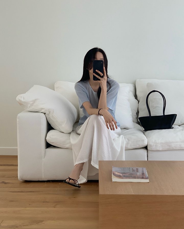 Something Else - Korean Women Fashion - #momslook - Moz String Short Sleeve Knit - 8