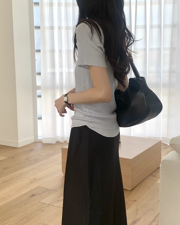 Something Else - Korean Women Fashion - #momslook - Rough Linen Sleeveless Short Sleeve Knit Set - 6