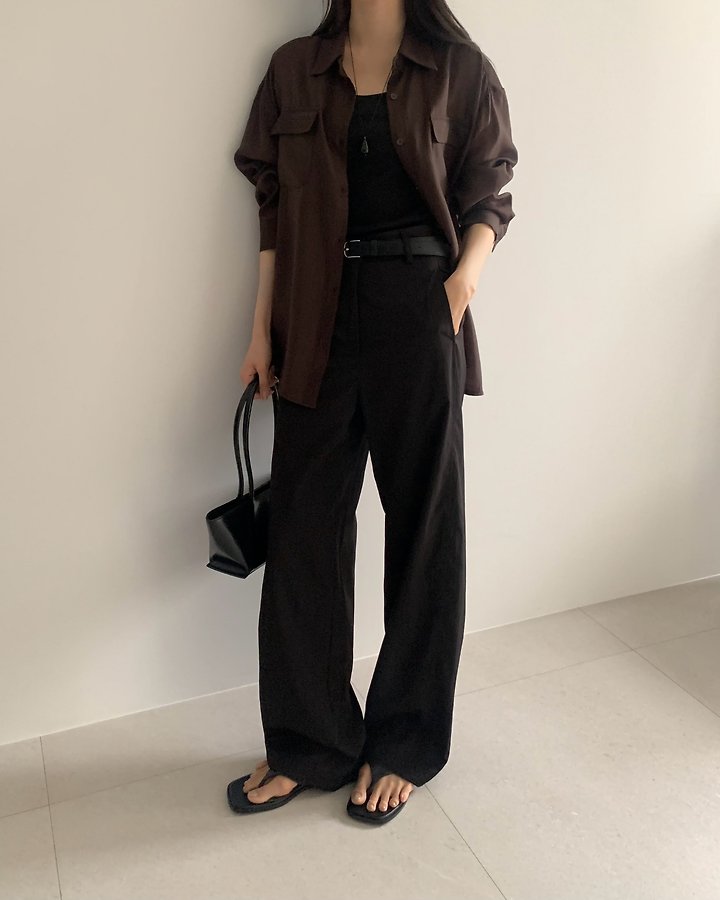 Something Else - Korean Women Fashion - #momslook - Rod Ankle Button Nylon Pants - 10