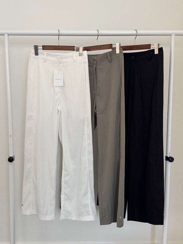 Something Else - Korean Women Fashion - #momslook - Rod Ankle Button Nylon Pants - 12