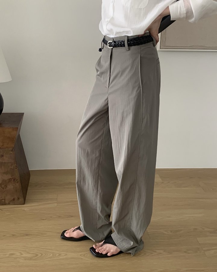 Something Else - Korean Women Fashion - #womensfashion - Rod Ankle Button Nylon Pants - 4