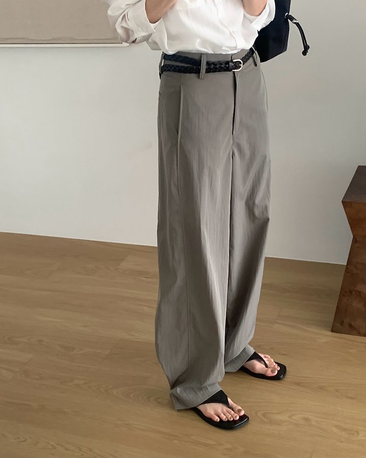 Something Else - Korean Women Fashion - #momslook - Rod Ankle Button Nylon Pants - 6