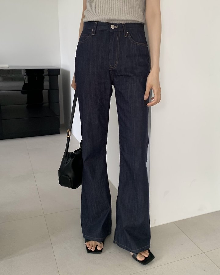 Something Else - Korean Women Fashion - #momslook - Summer Flare Denim Pants - 2