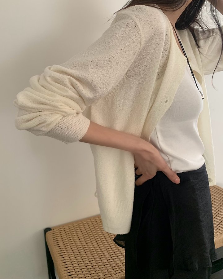 Something Else - Korean Women Fashion - #momslook - Tory Bouclé Summer Cardigan - 6