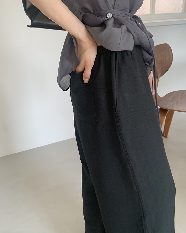 Something Else - Korean Women Fashion - #momslook - Pudding Banding Wide Pants - 3