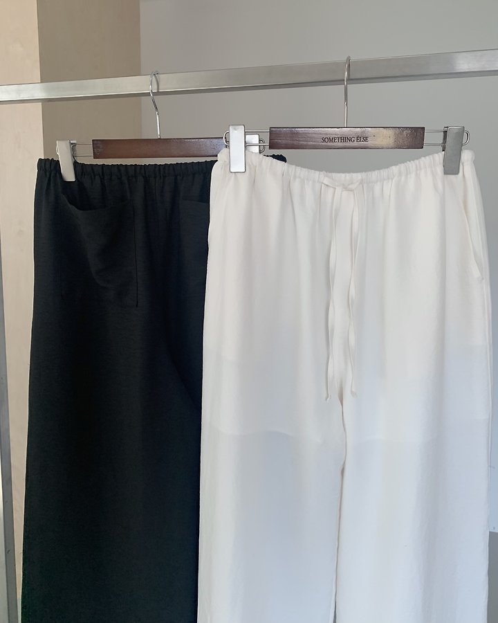 Something Else - Korean Women Fashion - #momslook - Pudding Banding Wide Pants - 7