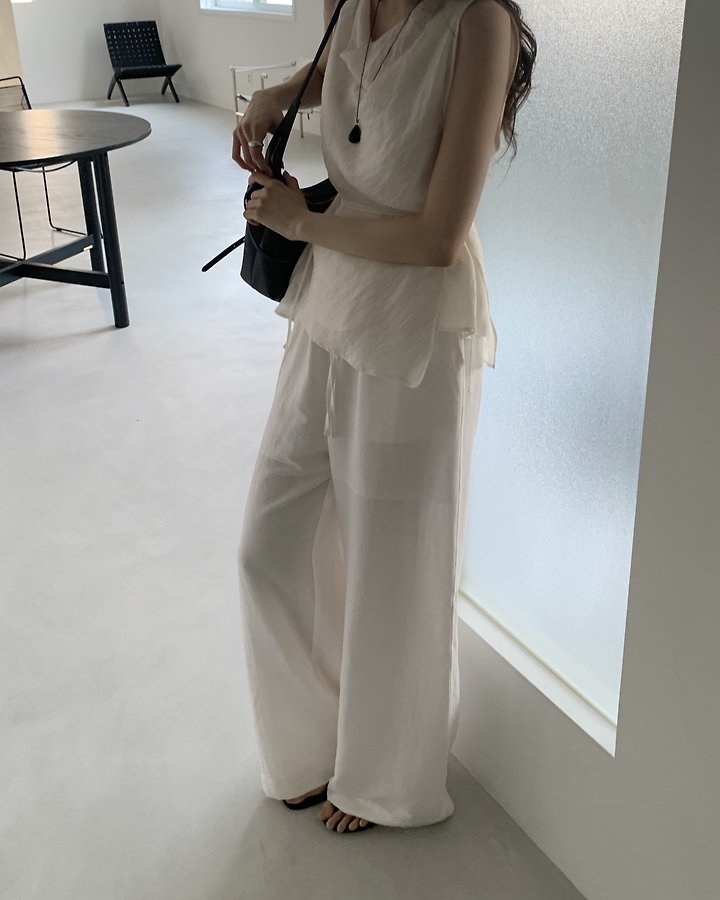Something Else - Korean Women Fashion - #momslook - Pudding Banding Wide Pants - 9
