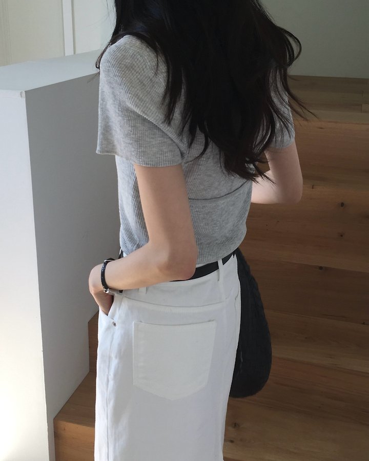 Something Else - Korean Women Fashion - #shopsmall - Rough Linen Sleeveless Short Sleeve Knit Set - 3