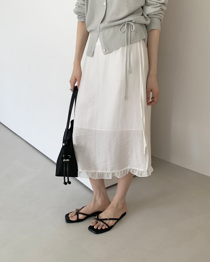 Something Else - Korean Women Fashion - #shopsmall - Sand Frill Slit Skirt