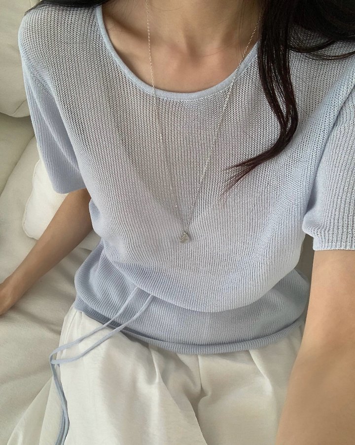 Something Else - Korean Women Fashion - #womensfashion - Moz String Short Sleeve Knit - 9
