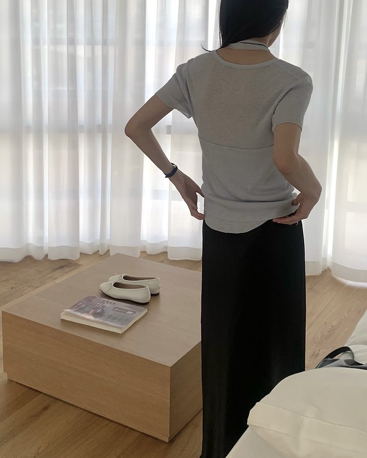 Something Else - Korean Women Fashion - #womensfashion - Rough Linen Sleeveless Short Sleeve Knit Set - 7