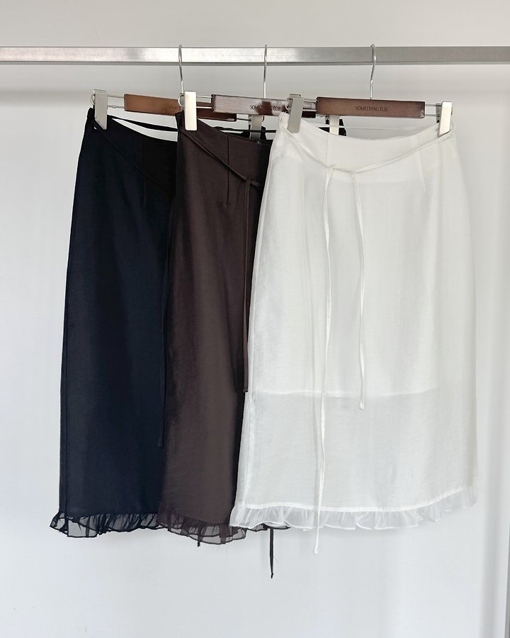 Something Else - Korean Women Fashion - #womensfashion - Sand Frill Slit Skirt - 11