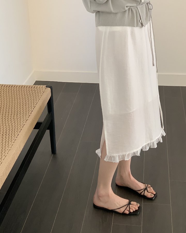Something Else - Korean Women Fashion - #womensfashion - Sand Frill Slit Skirt - 7