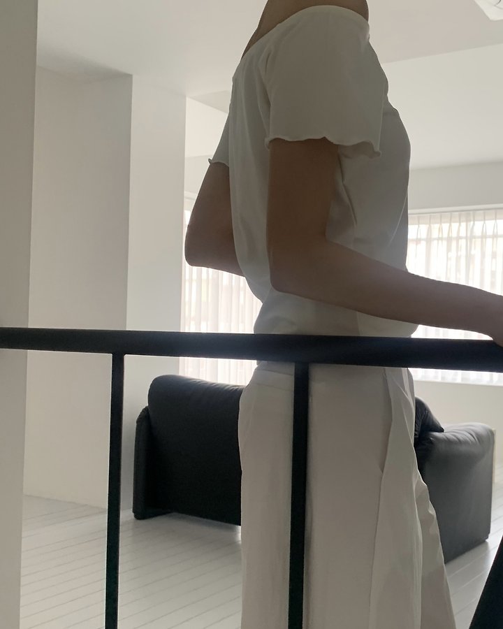 Something Else - Korean Women Fashion - #womensfashion - Way Off-Shoulder Short Sleeve Tee - 5