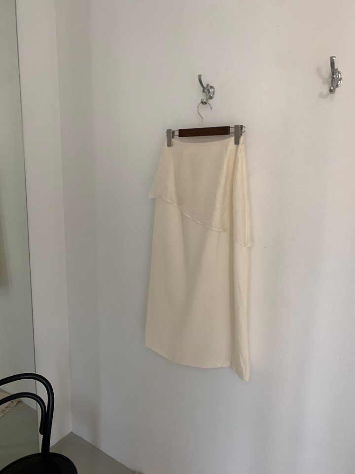 Something Else - Korean Women Fashion - #womensfashion - Sheer Diagonal Panel Skirt - 12