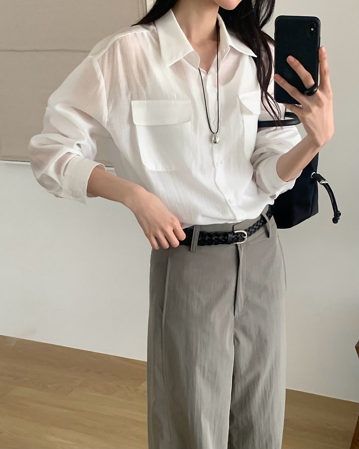 Something Else - Korean Women Fashion - #womensfashion - Rod Ankle Button Nylon Pants - 5