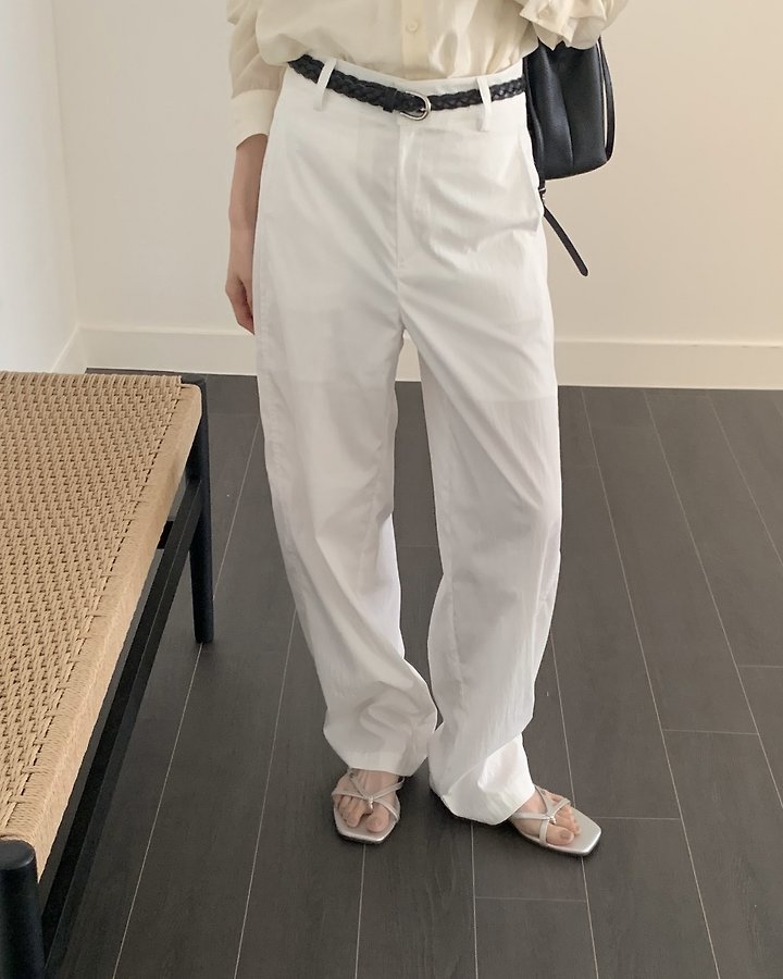 Something Else - Korean Women Fashion - #womensfashion - Rod Ankle Button Nylon Pants - 7