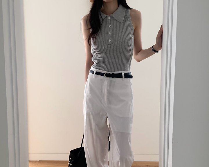 Something Else - Korean Women Fashion - #womensfashion - Noah Collar Sleeveless Knit - 2