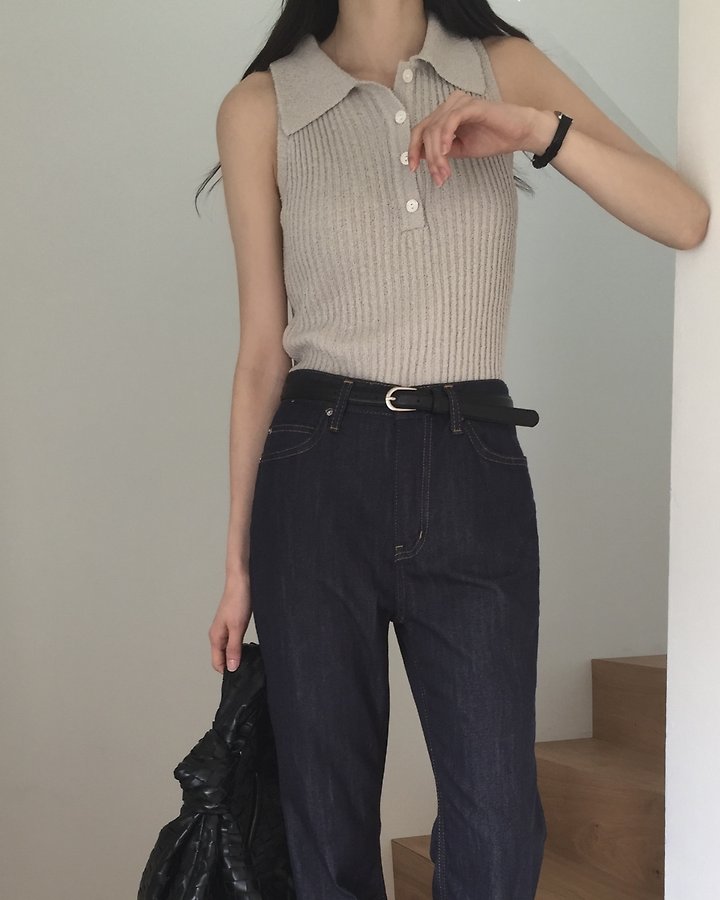 Something Else - Korean Women Fashion - #womensfashion - Noah Collar Sleeveless Knit - 8