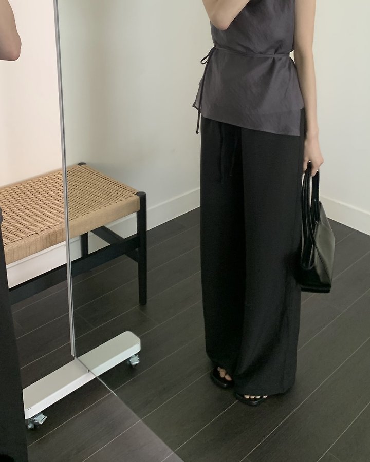 Something Else - Korean Women Fashion - #womensfashion - Pudding Banding Wide Pants - 2