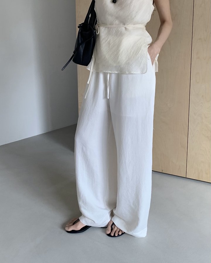 Something Else - Korean Women Fashion - #womensfashion - Pudding Banding Wide Pants - 8