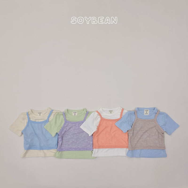 Soybean - Korean Children Fashion - #childofig - Tee Sleeveless Layered Set