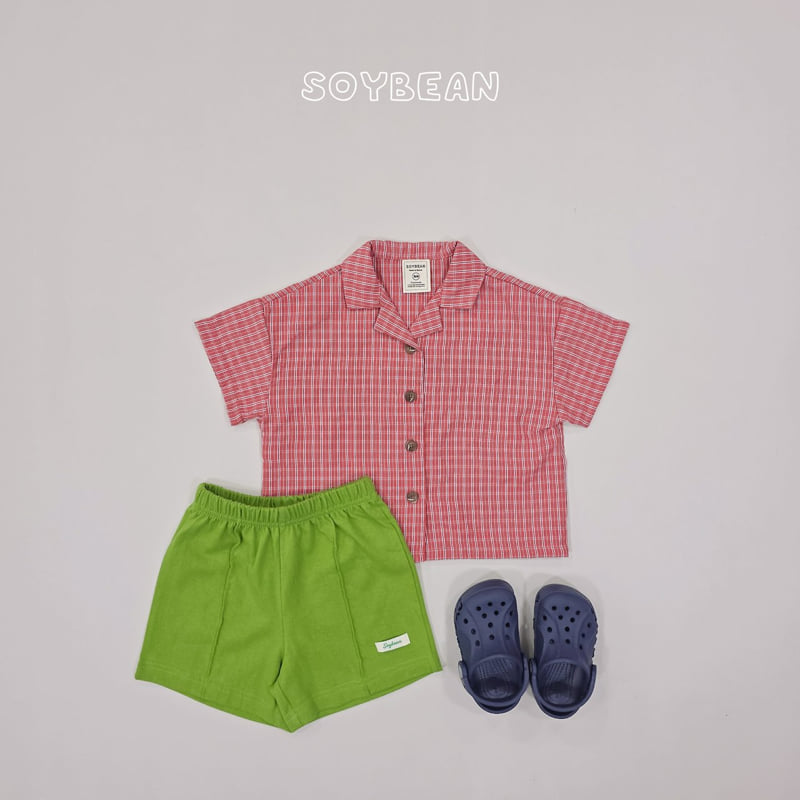 Soybean - Korean Children Fashion - #childrensboutique - Check Hawaii Shirt - 7