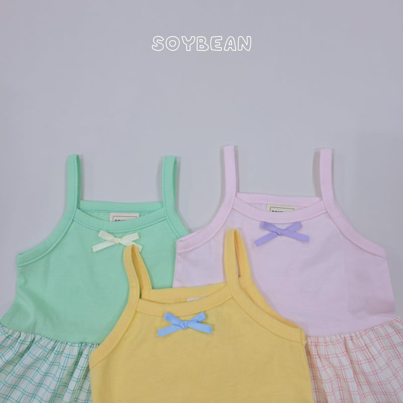 Soybean - Korean Children Fashion - #designkidswear - Frill Ribbon Sleeveless One-piece - 6