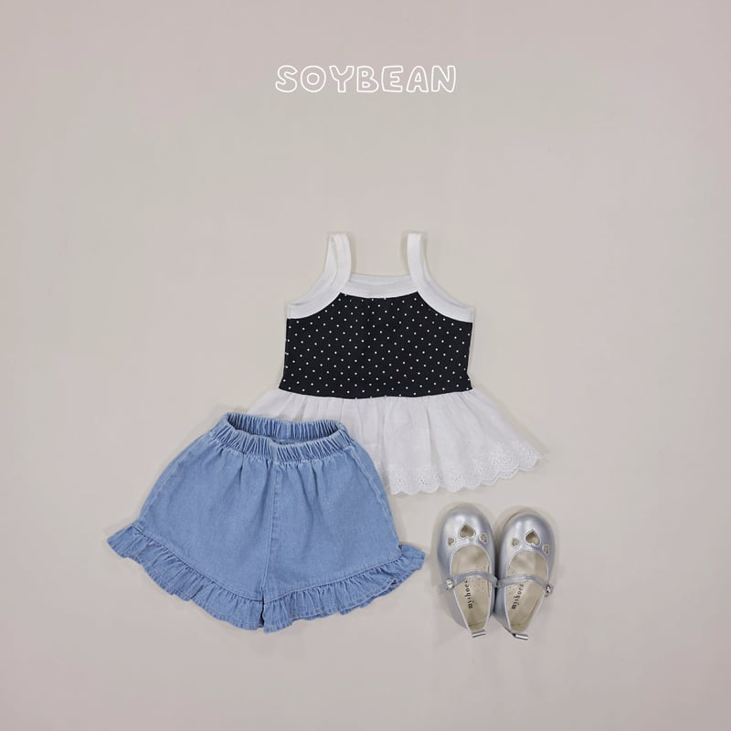 Soybean - Korean Children Fashion - #designkidswear - Strap Dot Frill Tee - 5