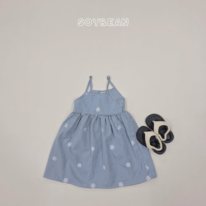 Soybean - Korean Children Fashion - #kidsshorts - Flower Check Strap One-piece - 12