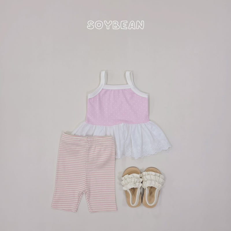 Soybean - Korean Children Fashion - #kidsshorts - Strap Dot Frill Tee - 8