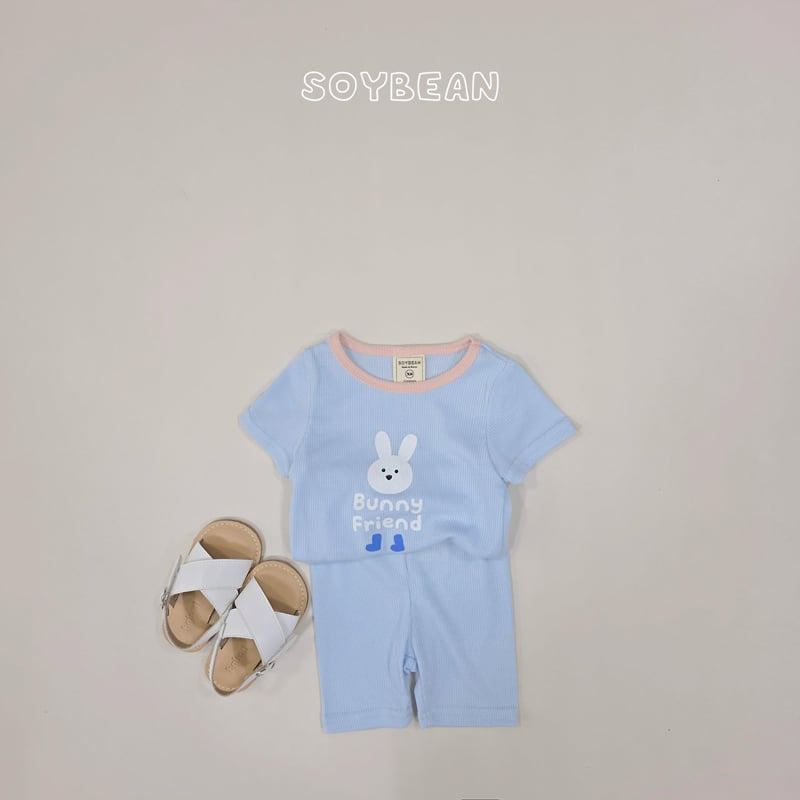 Soybean - Korean Children Fashion - #kidsshorts - Bunny Friends Pajama Set - 6